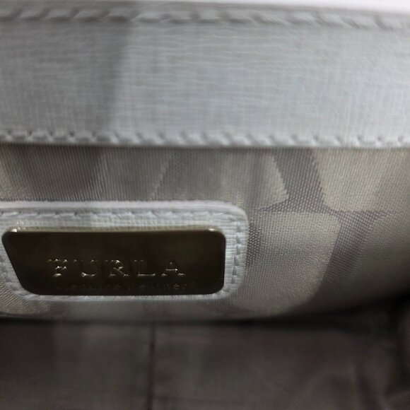 Furla Metropolis Mini Crossbody Bag White Saffiano Leather Gold Chain - Picture 7 of 14